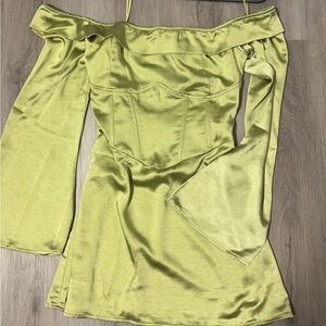 Princess Polly Light Green Off-Shoulder Dress